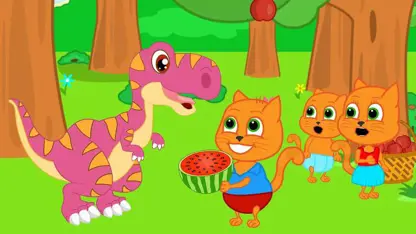 کارتون خانواده گربه با داستان - دایناسور و هندوانه