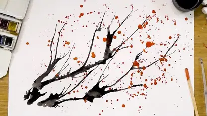 آموزش نقاشی با تکنیک های ویژه و خاص " نقاشی درخت"
