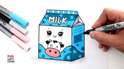 آموزش نقاشی به کودکان - نحوه کشیدن جعبه شیر با رنگ آمیزی