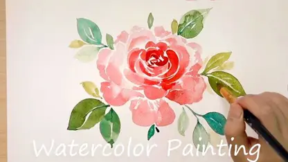 آموزش نقاشی با آبرنگ برای مبتدیان - نحوه کشیدن گل رز قرمز