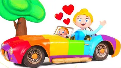 کارتون خمیری با داستان " ماشین جدید رنگین کمانی مادر "