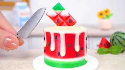 تزیین کیک مینیاتوری - کیک هندوانه مینیاتوری در یک نگاه