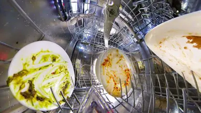 کلیپ اسلوموشن - درون ماشین ظرفشویی و نحوه کار آن