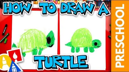 نقاشی کودکانه - لاک پشت سبز برای بچه ها