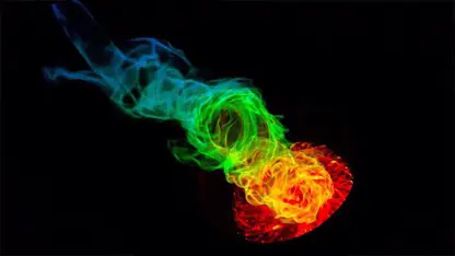 کلیپ اسلوموشن - حرکت آهسته گردباد آتشین رنگین کمانی