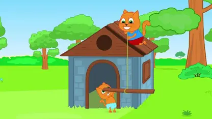 کارتون خانواده گربه با داستان - ساختن خانه جنگلی
