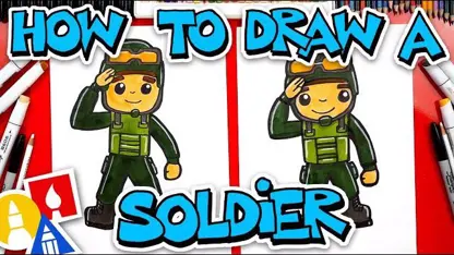 اموزش نقاشی کودکانه "سرباز با لباس سبز"