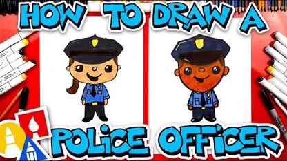 آموزش نقاشی به کودکان "افسر پلیس" در چند دقیقه