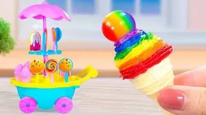 آشپزی مینیاتوری - بستنی ژله ای عاشقانه برای سرگرمی