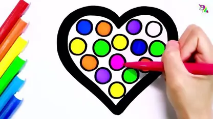 آموزش نقاشی به کودکان - قلب پاپ ایت با رنگ امیزی