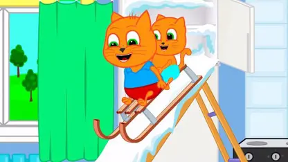 کارتون خانواده گربه با داستان - اسلاید یخی خانگی