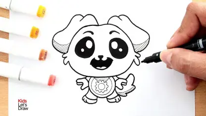 آموزش نقاشی به کودکان - طراحی dogday با رنگ آمیزی