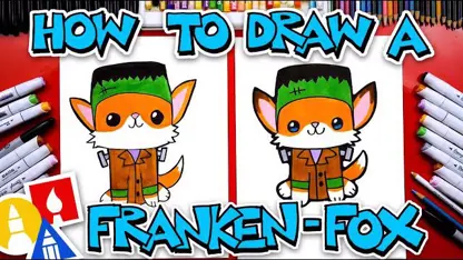 آموزش نقاشی به کودکان - یک روباه فرانکن با رنگ آمیزی