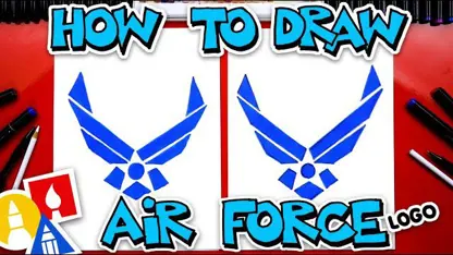 آموزش نقاشی به کودکان - لوگوی نیروی هوایی با رنگ آمیزی