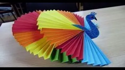 آموزش کاردستی با کاغذ برای کودکان - طاووس کاغذی