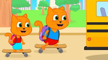 کارتون خانواده گربه با داستان - دنبال کردن اتوبوس مدرسه