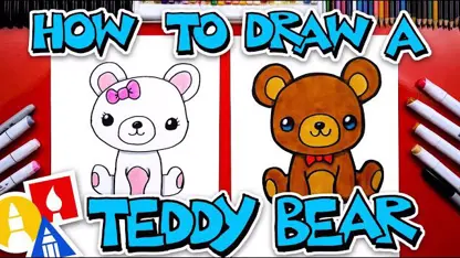 آموزش نقاشی به کودکان - یک خرس عروسکی با رنگ آمیزی