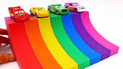 آموزش شن بازی کودکان ساخت سرسره رنگی برای ماشین
