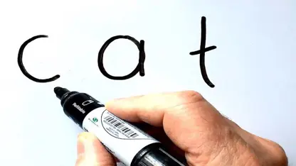 آموزش گام به گام نقاشی با حروف " گربه"
