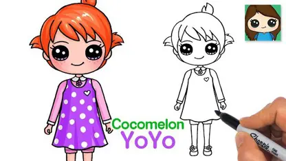 آموزش نقاشی به کودکان - نحوه ترسیم yoyo با رنگ آمیزی