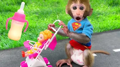 برنامه کودک بچه میمون - غذا دادن با بطری برای سرگرمی