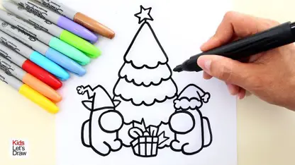 آموزش نقاشی به کودکان - جشن کریسمس با رنگ آمیزی