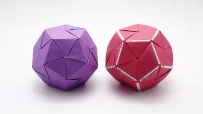 آموزش اوریگامی - دوازده ضلعی رنگی در یک ویدیو