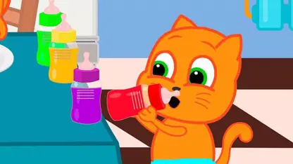 کارتون خانواده گربه این داستان - بطری های رنگی