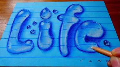 آموزش گام به گام نقاشی سه بعدی با مداد " حروف حبابی "