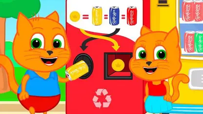 کارتون خانواده گربه این داستان - بازیافت بطری آب میوه