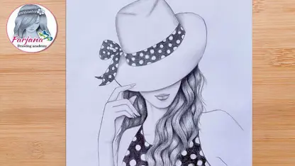 آموزش طراحی با مداد برای مبتدیان - دختری با کلاه زیبا