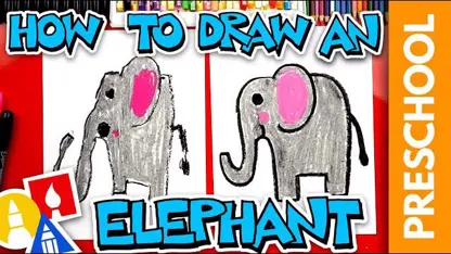 آموزش نقاشی به کودکان - ترسیم یک فیل با رنگ آمیزی
