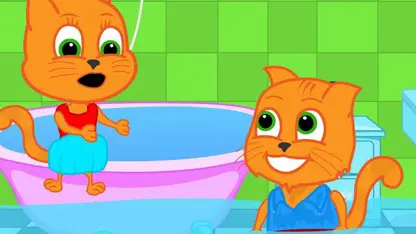 کارتون خانواده گربه با داستان - سیل در وان حمام