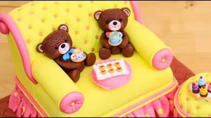 طرز تهیه کیک تولد با تم خرس تدی خوشمزه