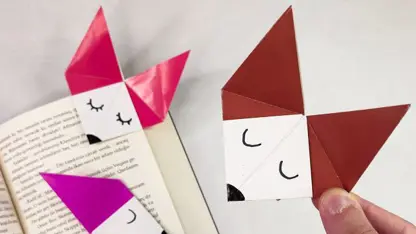 آموزش اوریگامی ساخت - نشانک روباهی رنگی برای سرگرمی