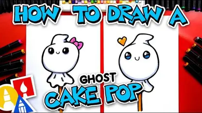 آموزش نقاشی به کودکان - کیک ارواح برای هالووین با رنگ آمیزی