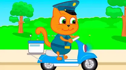 کارتون خانواده گربه با داستان - موتورسیکلت پلیس