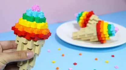 آشپزی با لگو - بستنی رنگین کمان منجمد🌈 برای سرگرمی