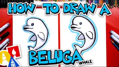 آموزش نقاشی به کودکان - نهنگ بلوگا کارتونی با رنگ آمیزی