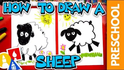 آموزش نقاشی به کودکان - کشیدن یک گوسفند با رنگ آمیزی