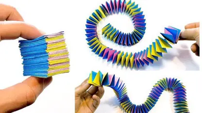 آموزش اوریگامی ساخت نوار رنگی در چند دقیقه