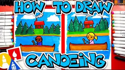 نقاشی کودکانه - قایق رانی در یک نگاه