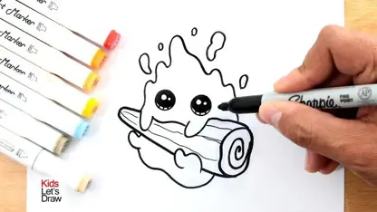 آموزش نقاشی به کودکان - ترسیم یک شعله ناز با رنگ آمیزی