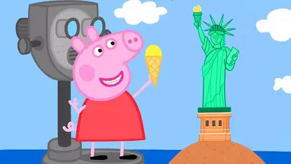 کارتون پپا پیگ این داستان - از آمریکا بازدید می کند!