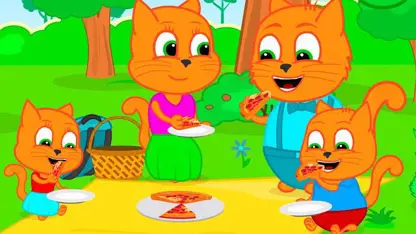 کارتون خانواده گربه این داستان - پیتزا در پیک نیک