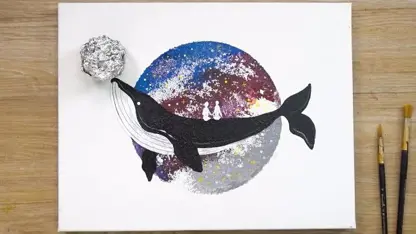 آموزش گام به گام نقاشی با تکنیک آلومینیوم " نهنگ"