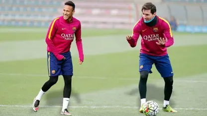تمرین جالب لئو مسی و نیمار در باشگاه بارسلونا