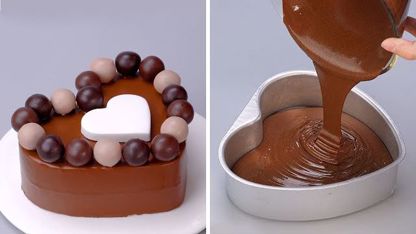 آموزش فانتزی ترین کیک قلبی شکلاتی در یک نگاه