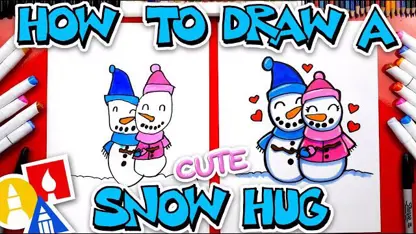 آموزش نقاشی کودکان "آدم برفی های بامزه"