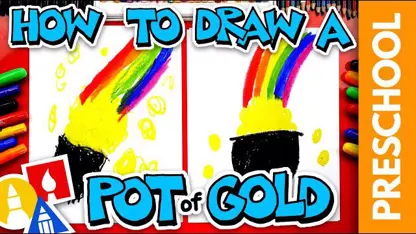 آموزش نقاشی به کودکان - گلدان طلا با رنگ آمیزی